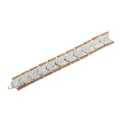 Bergdorf Goodman Vintage One of a Kind Glamorous Pave Crystal Gilt Bracelet