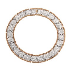 Bergdorf Goodman Vintage One of a Kind Glamorous Pave Crystal Gilt Necklace