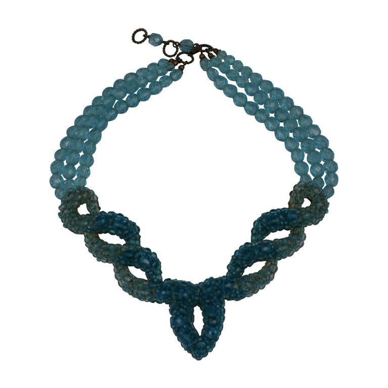 Coppola e Toppo per Schiaparelli Collana in cristallo acquamarina in vendita
