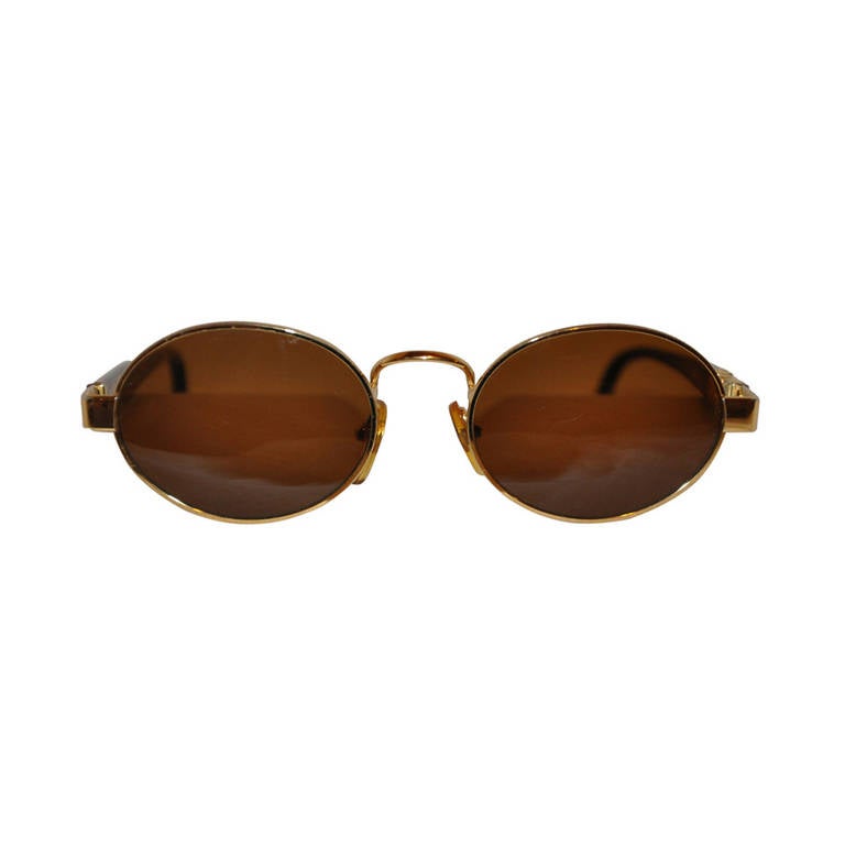 Moschino Signature Gold Hardware Nameplate Sunglasses