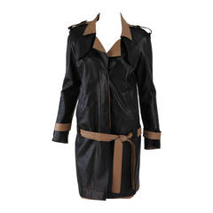 Used Borbonese, Italy reversible black/tan lambskin mini coat