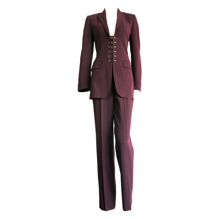 JEAN-PAUL GAULTIER PARIS Brass hook pant suit For Sale