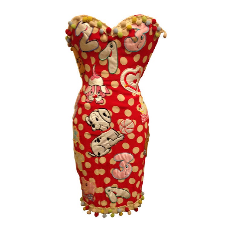 Moschino Red and White Polka Dot Vintage Dress