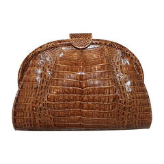 Unknown Brown Patent Croc Handbag