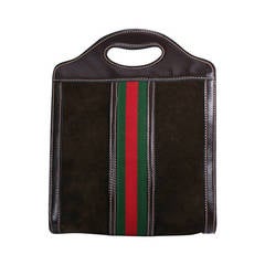 Retro Gucci Suede Logo Tote