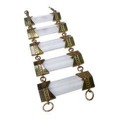 JEAN XAVIER DUHART Paris Crystal Link Gilt Metal Bracelet 10