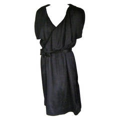 1960s Christian Dior New York Black Silk Cocktail Dress