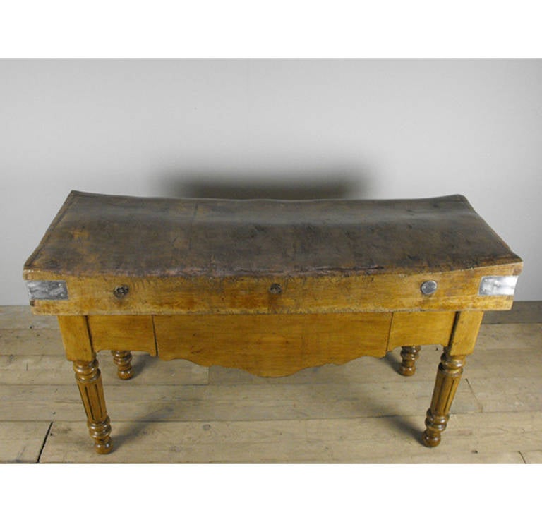 19th Century French Butcher Block Table 3