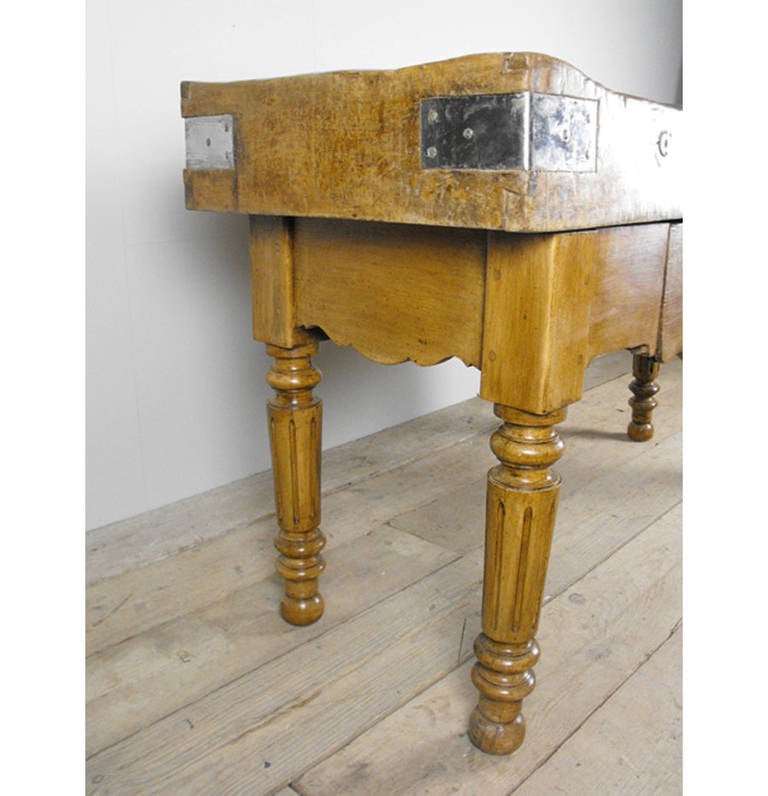 19th Century French Butcher Block Table 4