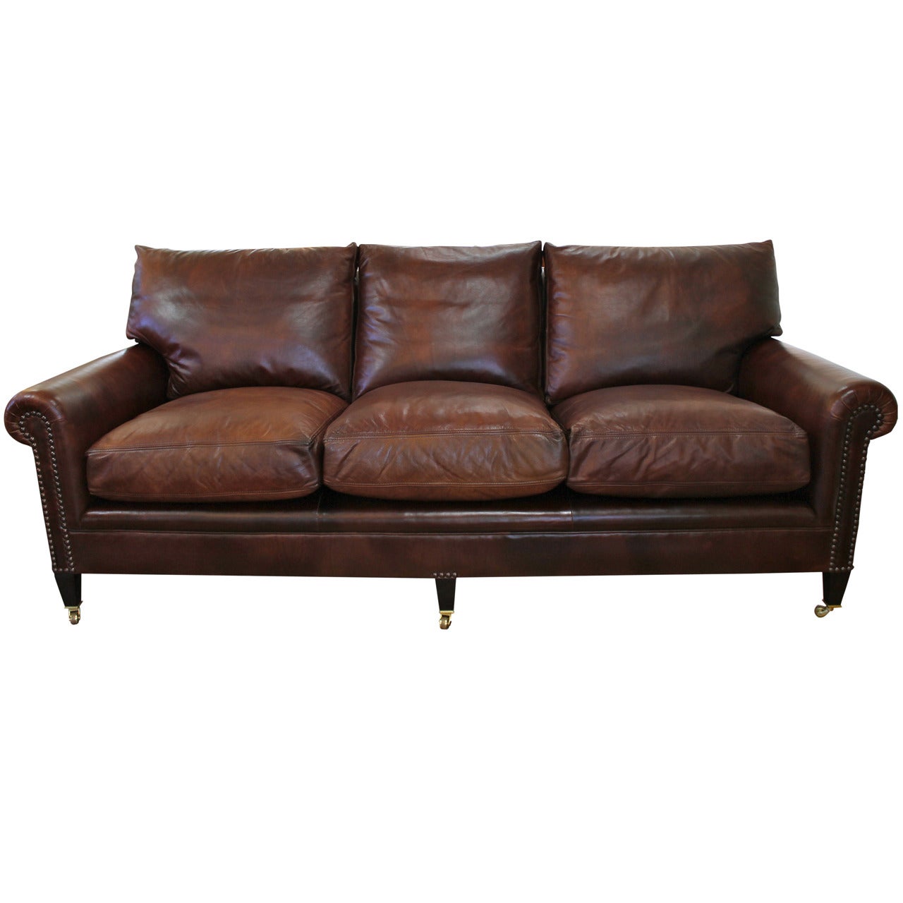 George Smith Leather Sofa in "American Chocolate" Color