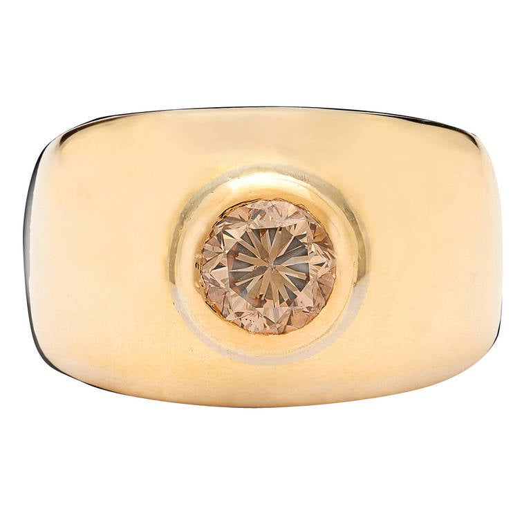 Gentleman's Pinkish Brown Diamond Ring