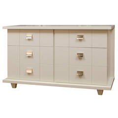 Vintage Beautiful Six-Drawer Chest by American of Martinsville in Cream Lacquer