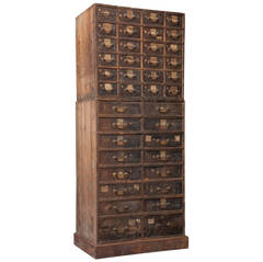 Antique Pawn Broker's Bank of Drawers