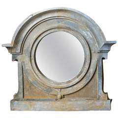 Large Zinc Bull's Eye - Dormer Window Mirror from France