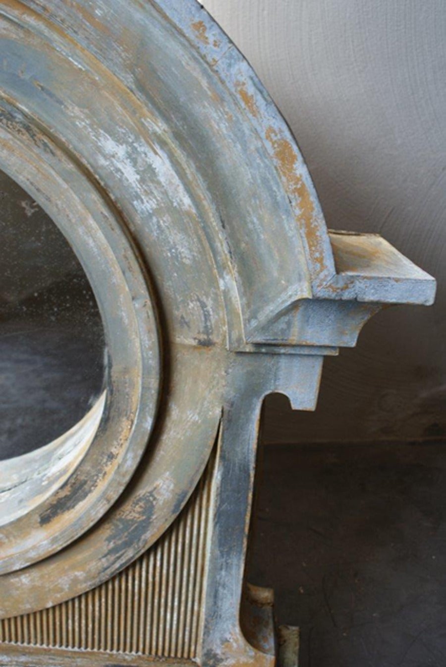 French Large Zinc Bull's Eye - Dormer Window Mirror from France