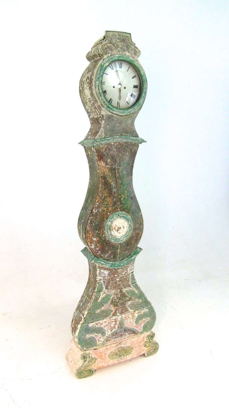 18th Century and Earlier Rare 18th Century Swedish Morin Clock from the Rococo Period