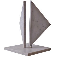 Marble sculpture by Hanna Eshel, entitled "Rotating Dialectic"