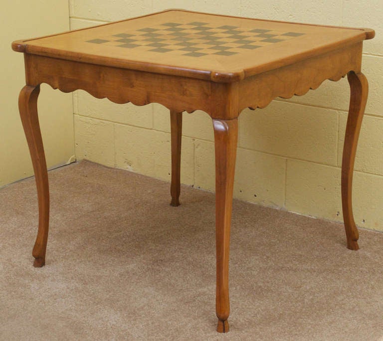 French Louis XV Style Cherrywood Game Table