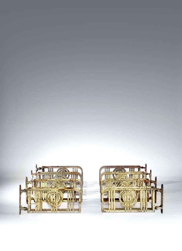 Four pairs of extraordinary Hinged Wall Jardinieres, Vienna  Secession