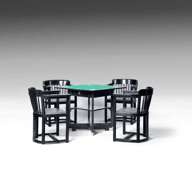 Gaming Table with four Armchairs, Vienna 1903, Vienna Secession