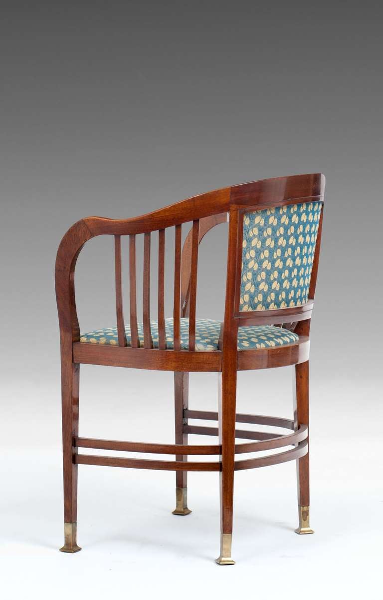20th Century Joseph Maria Olbrich, Seating Group: bench, 3 armchairs, table; Vienna Secession