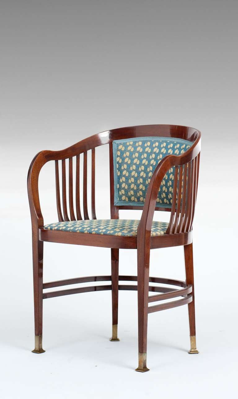 Joseph Maria Olbrich, Seating Group: bench, 3 armchairs, table; Vienna Secession 1