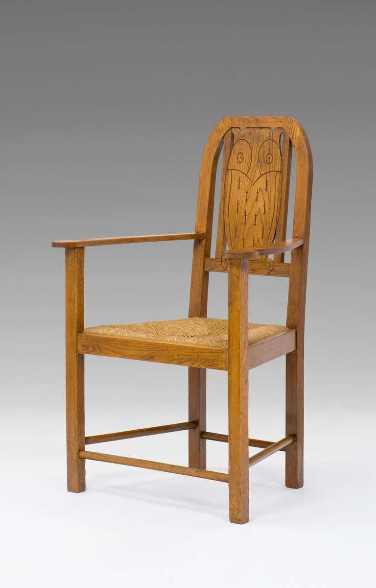 Jugendstil Heinrich Vogeler, Worpswede Armchair, designed around 1900 For Sale