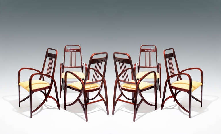 Jugendstil Gebrüder Thonet / Twelve Chairs, Six Armchairs / Vienna / 1904 For Sale