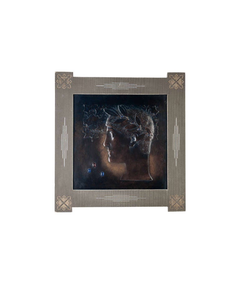 Austrian Georg Klimt attr. / Demeter a. Apollo Art Nouveau Relief Panels