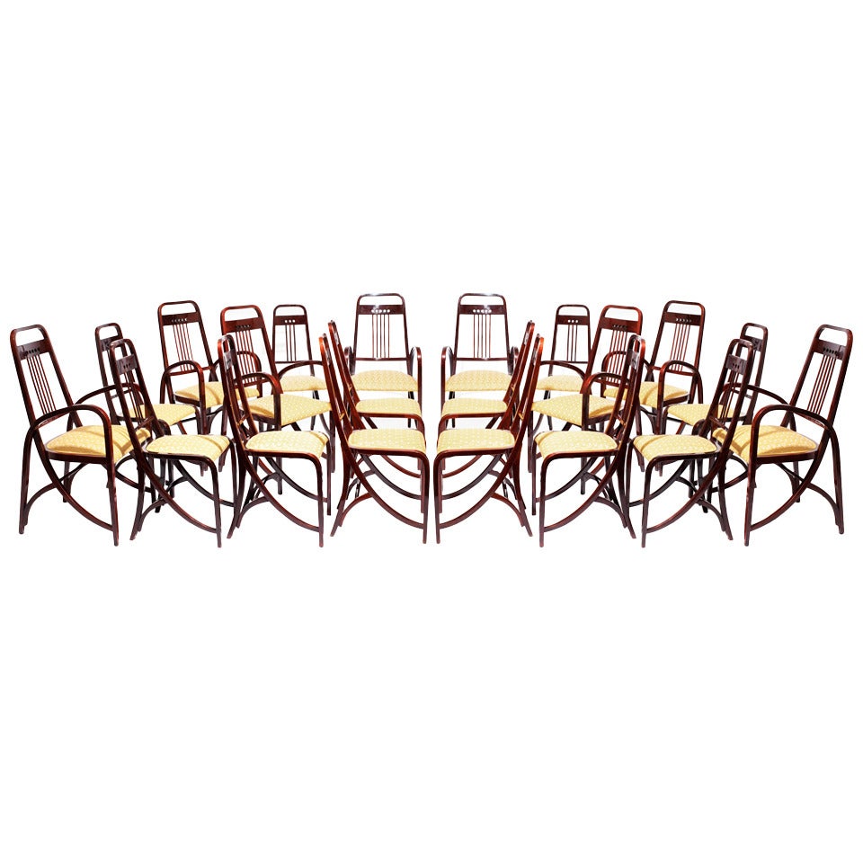 Gebrüder Thonet / Twelve Chairs, Six Armchairs / Vienna / 1904 For Sale
