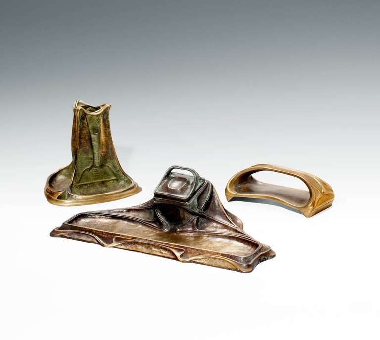 Gustav Gurschner Art Nouveau Desk Set circa 1900