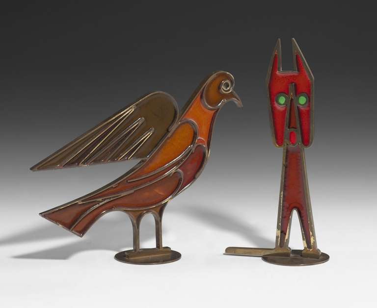 Karl Hagenauer Attributed for Werkstätte Hagenauer - Dove and Cat / 1950s