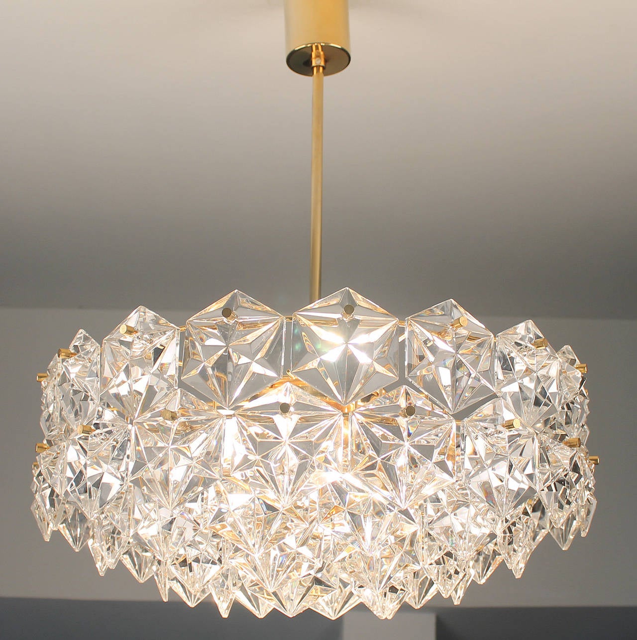 Kinkeldey Crystal Chandelier Antique Lighting Ceiling Light Brass