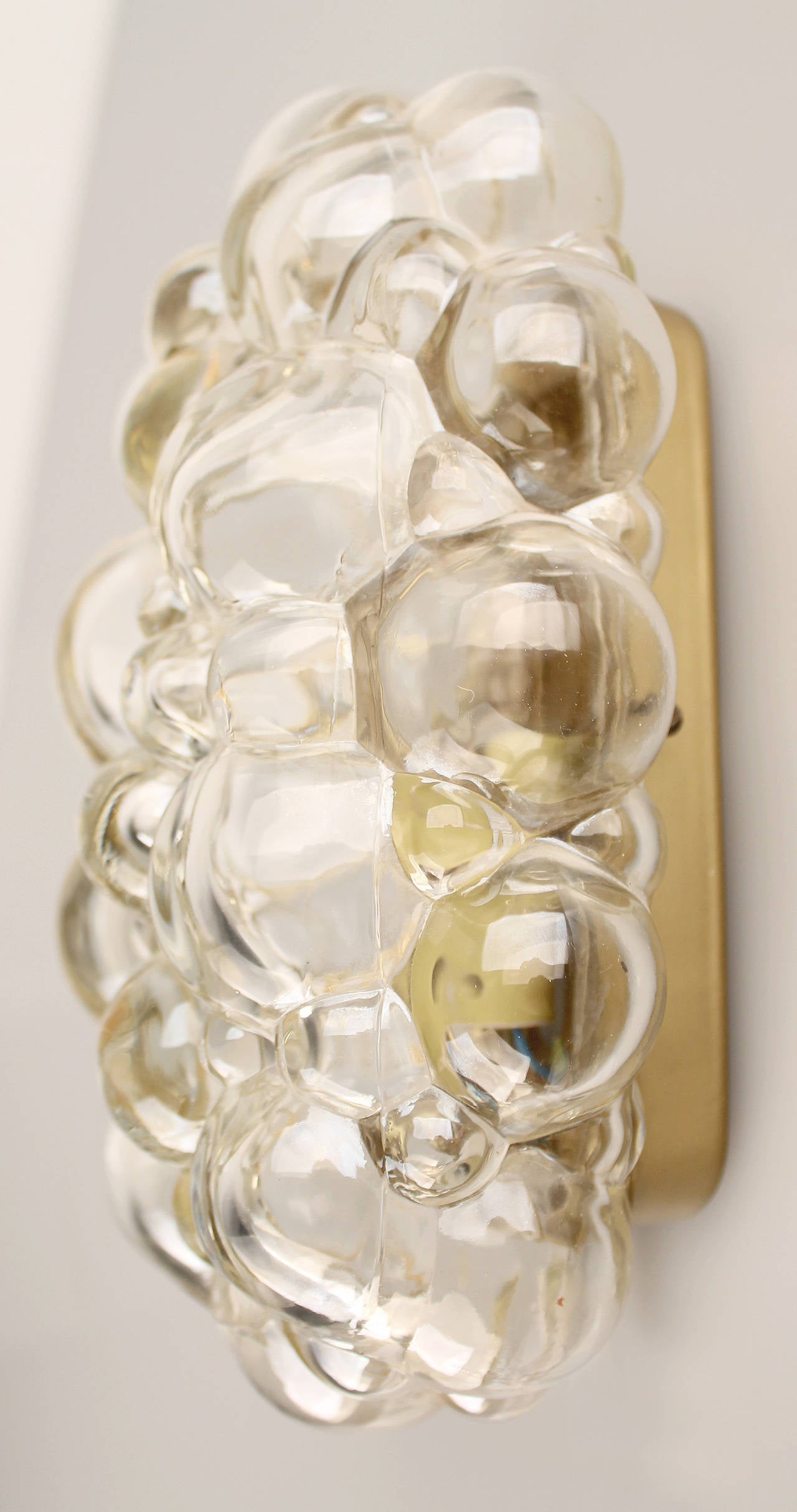 Blown Glass Pair of Bubble Glass Sconce Wall Lights Antique Lighting Light Brass