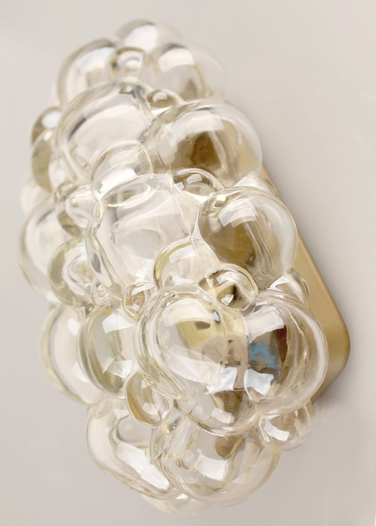 Coppia di applique a bolla di vetro Illuminazione antica Luce d'ottone 2