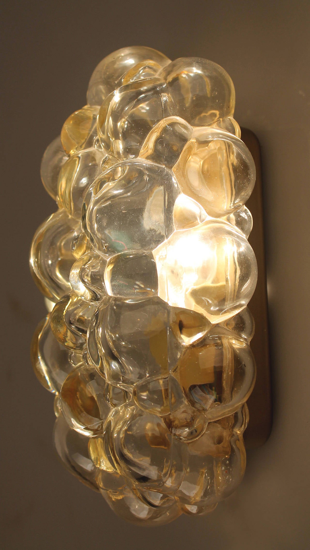 Pair of Bubble Glass Sconce Wall Lights Antique Lighting Light Brass 1