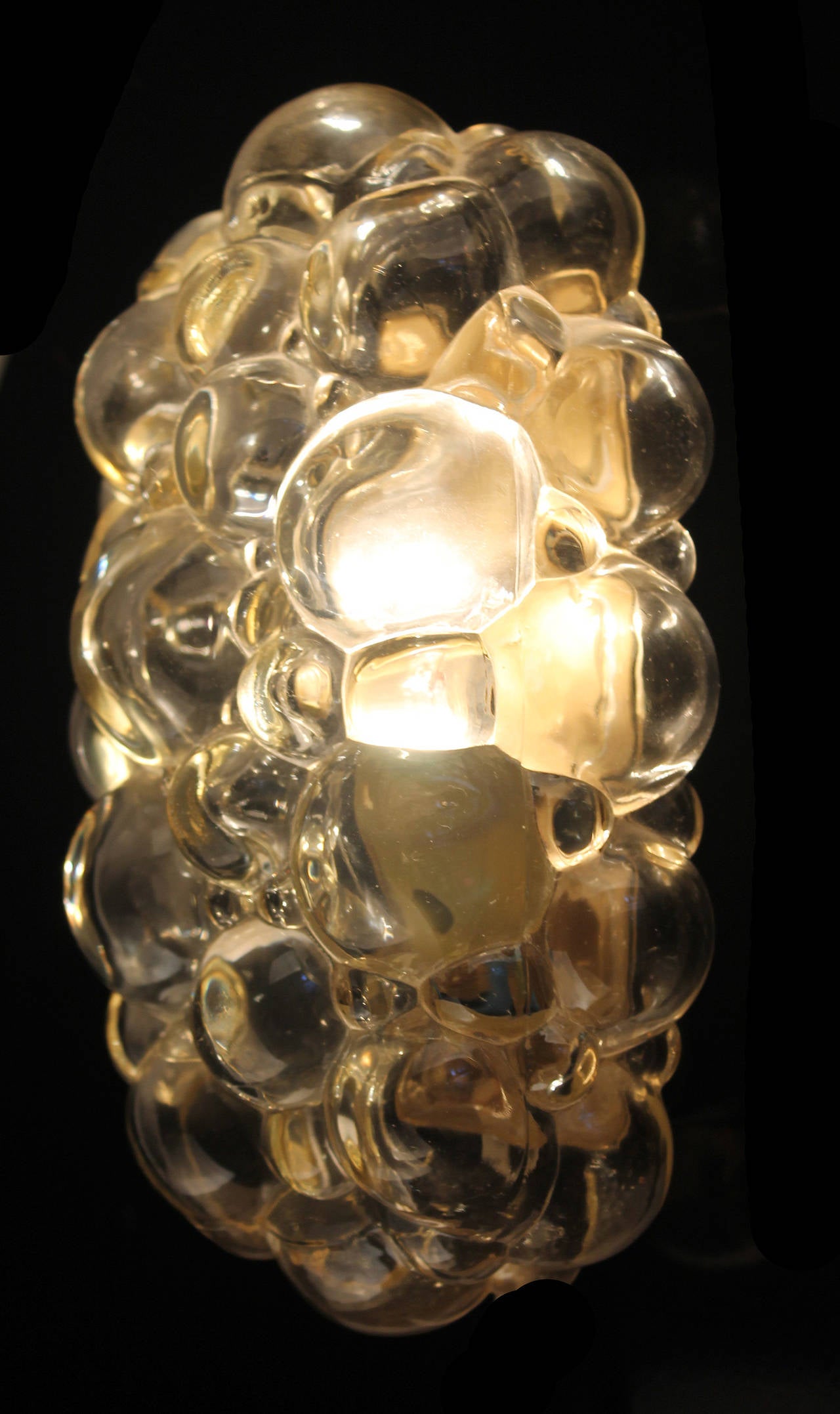 Mid-20th Century Pair of Bubble Glass Sconce Wall Lights Antique Lighting Light Brass