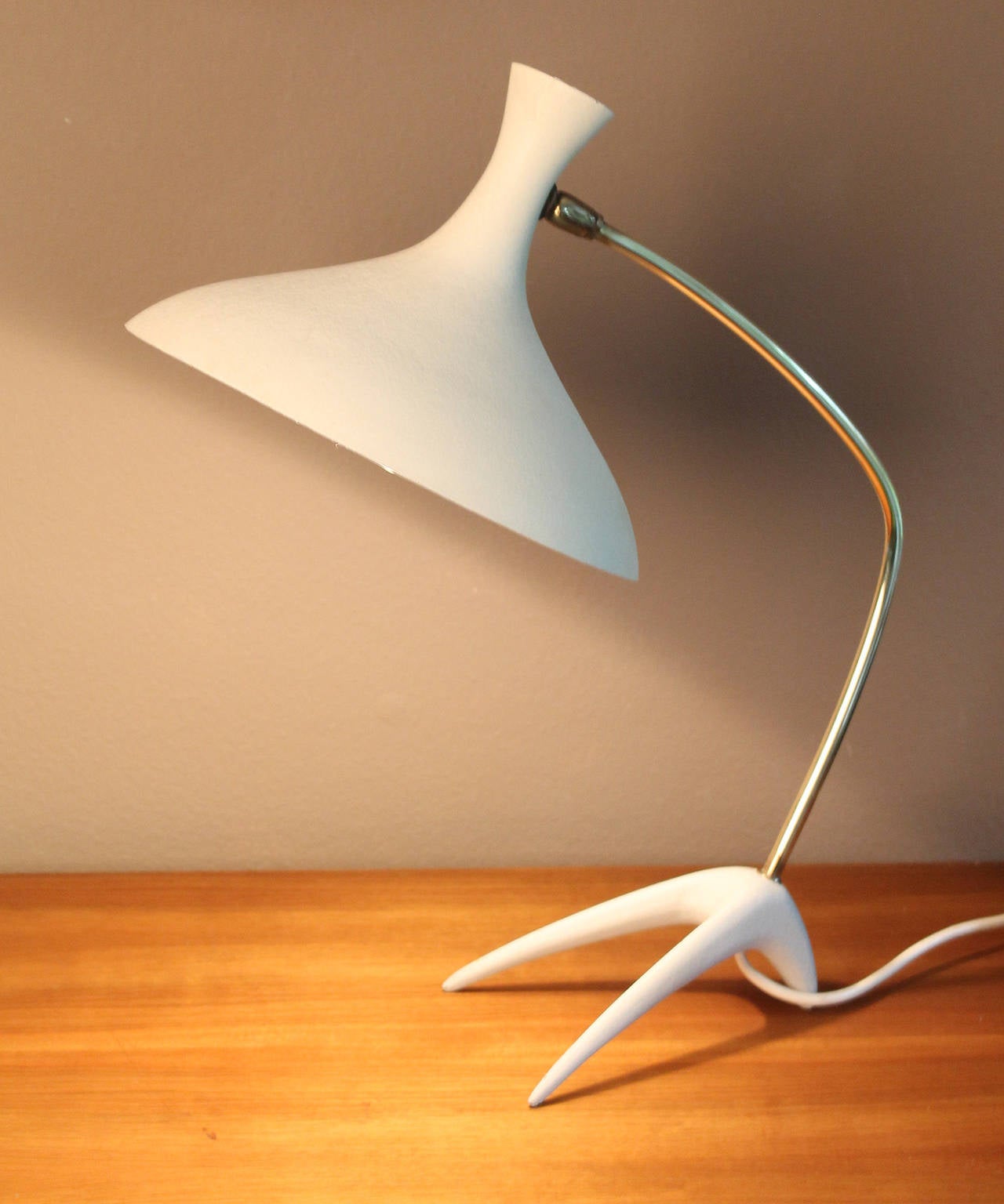 1950s Louis Kalf Tripod Desk Lamp with Diabolo Shade