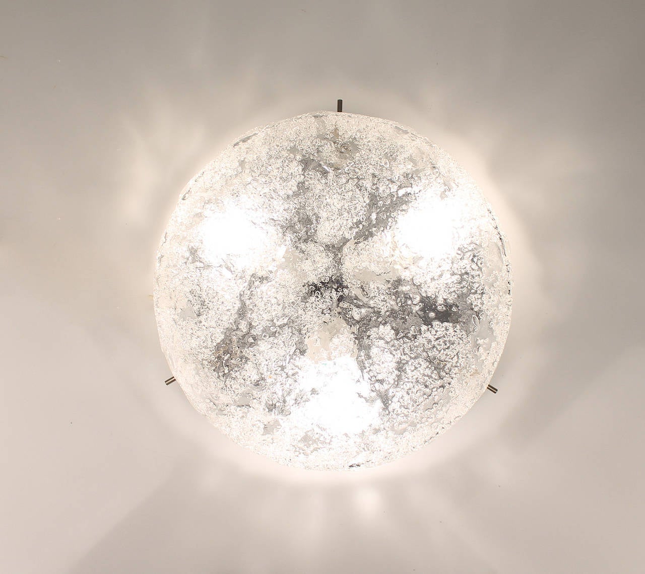 Murano Glass and Chrome Flush Mount or Sconce