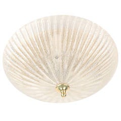 1960s Orrefors Glass Flush Mount Light