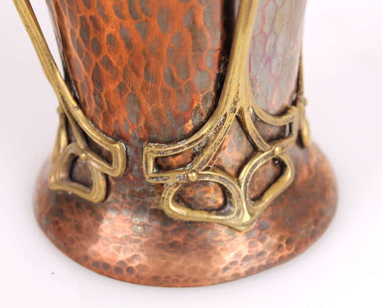 Large WMF Vase with Gingko Floral Thema Art Nouveau Jugendstil, Tiffany