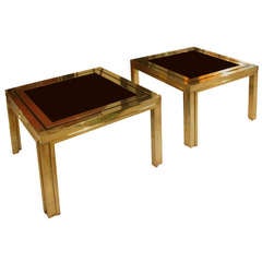A pair of copper side tables by Mercier Frères