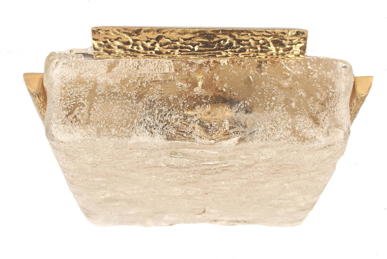 Kalmar Gilt Bronze and Murano Glass Flush Mount Ceiling Light