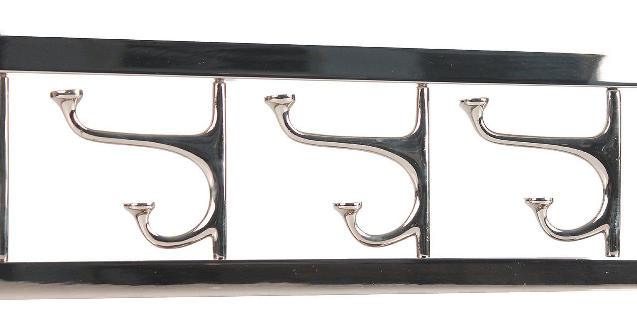 French Art Deco Coat Hanger or Rack with Swivel Hooks 2
