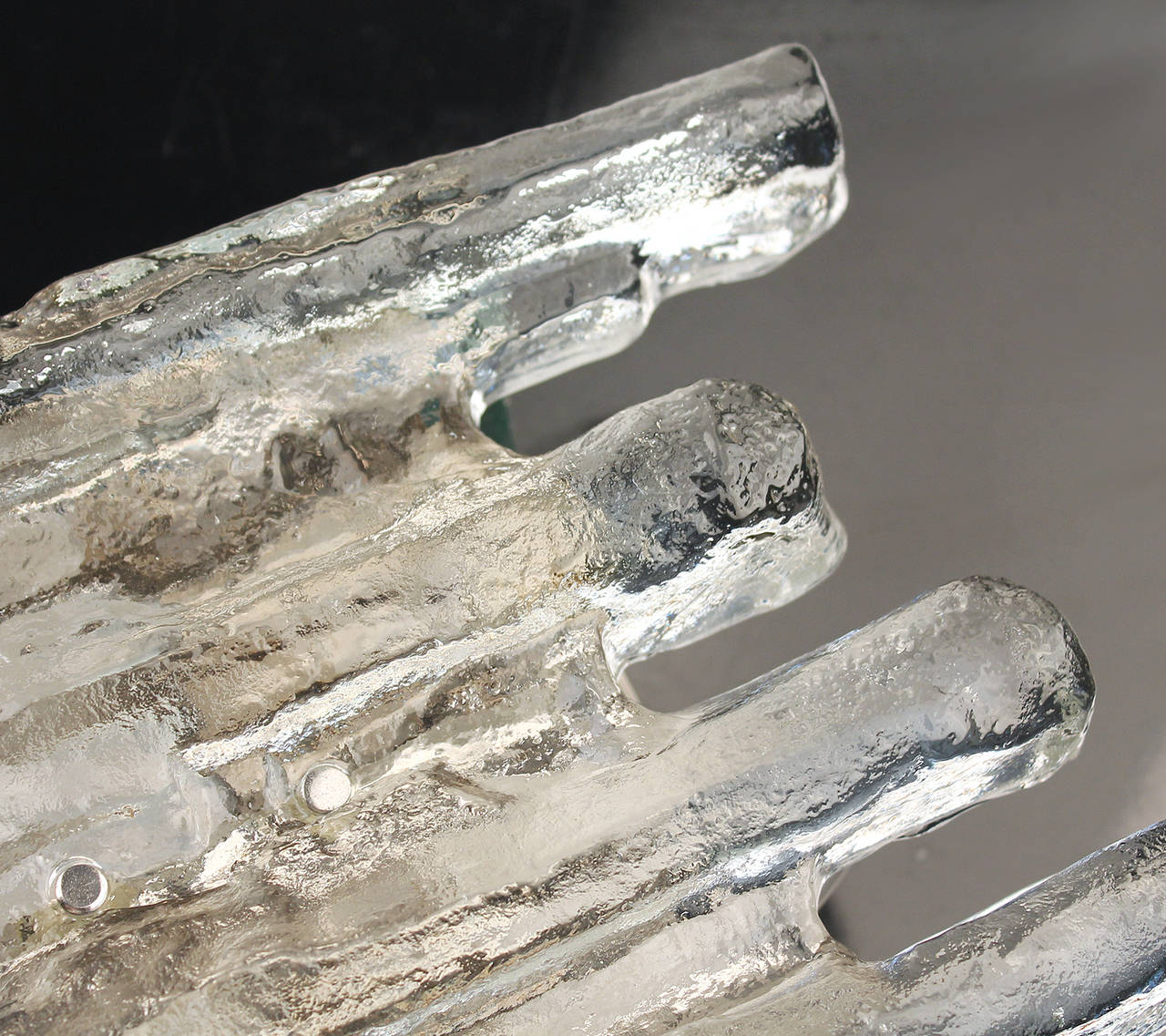 Pair of Kalmar Murano Glass Sconces Chrome Wall Fixtures   3