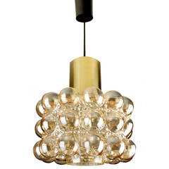 Limburg Bubble Glass and Brass Chandelier Pendant Light by Tynell