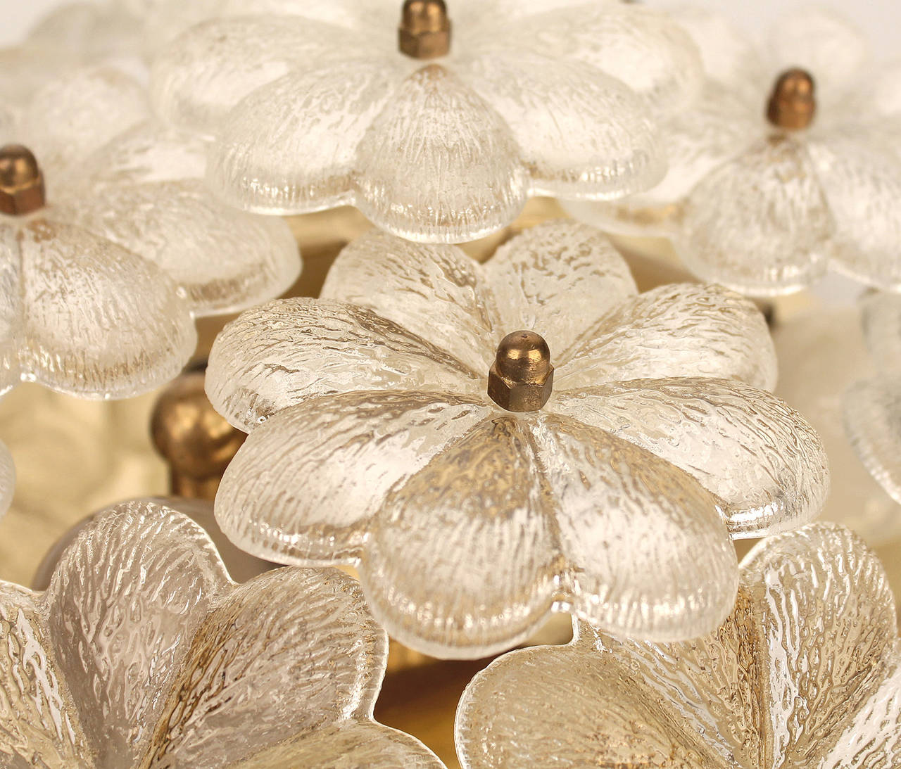 Murano Glass Flower Sconce Glass Flowers Antique Lighting Light Austrian Brass 4