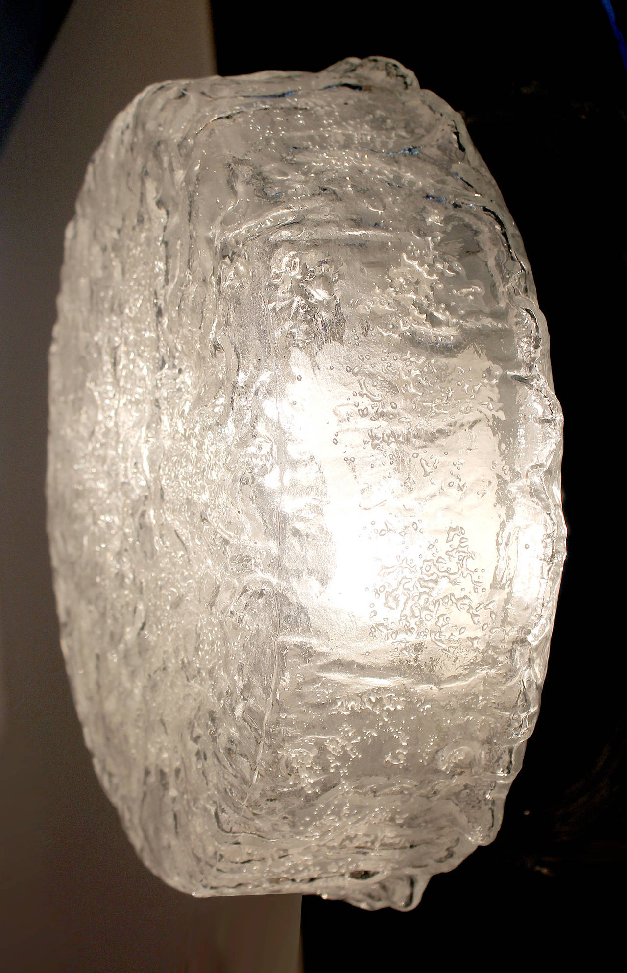 German Large Limburg Glass Sconce or Flush Mount Antique Lighting Light