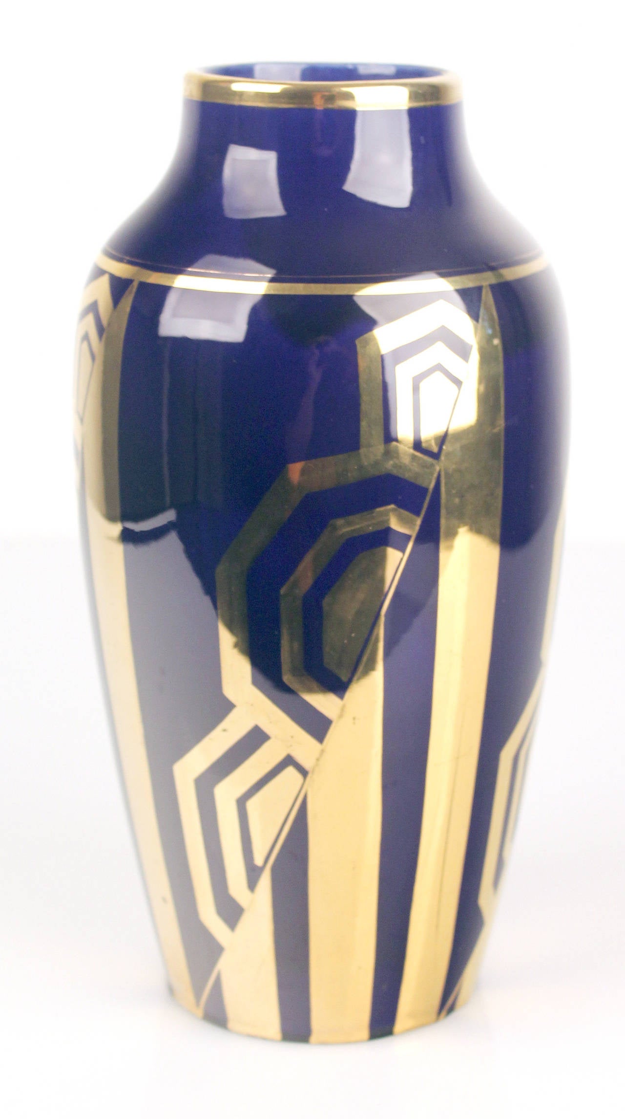 French Art Deco Vase by Odyv Egyptian Revival In Good Condition In Bremen, DE