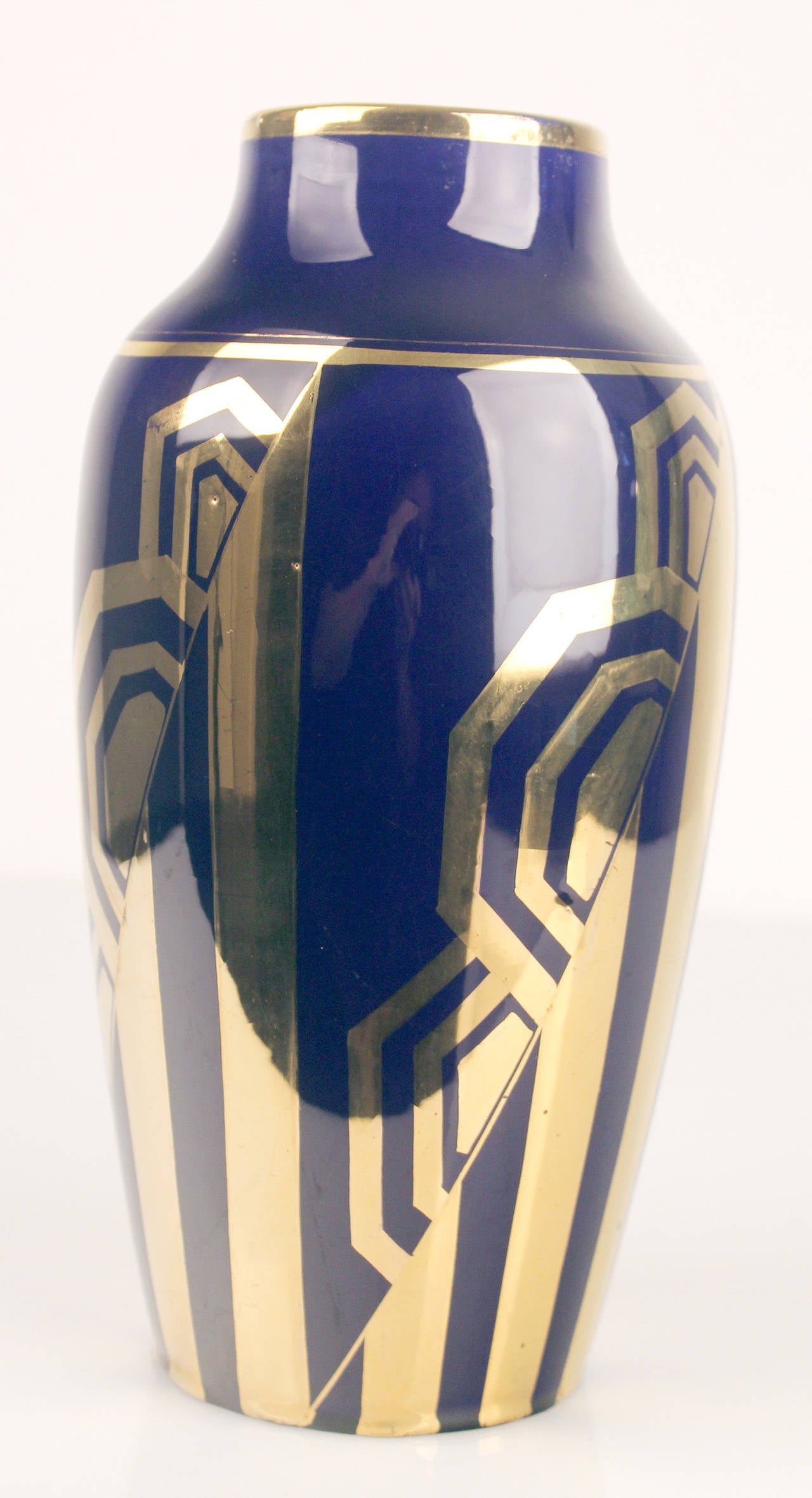 Ceramic French Art Deco Vase by Odyv Egyptian Revival